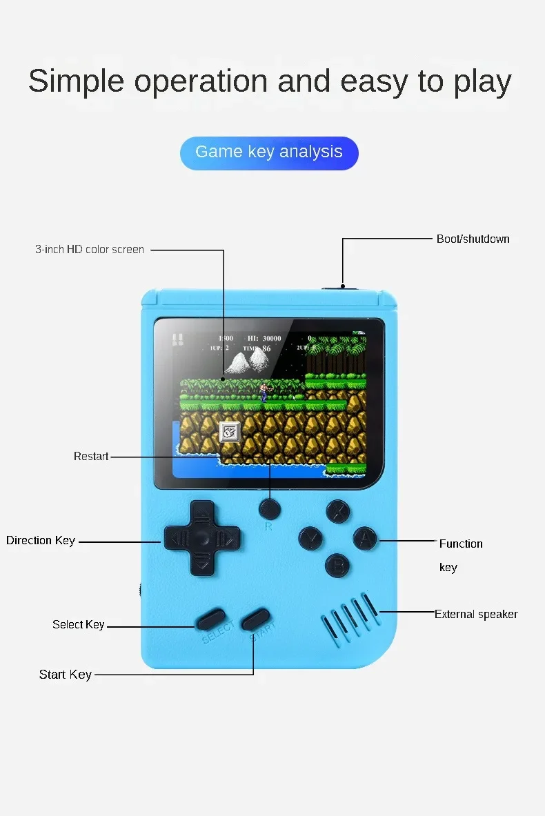 جهاز ألعاب محمول بشاشة LCD ملو - مراجعة Gaming Console Retro Handheld وسعره
